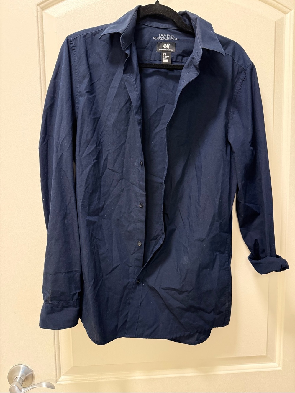 H&M Men's Dark Navy Button-Up Shirt Jacket